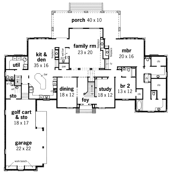 Dream House Plan - European Floor Plan - Main Floor Plan #45-178