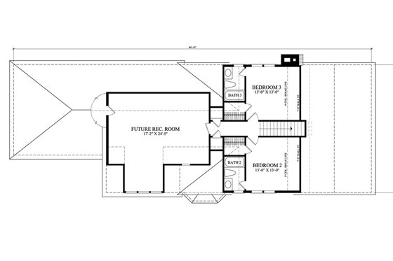 Floor Plan - Upper Floor for Southern House Plan #137-261 - 3 bed, 3.5 bath