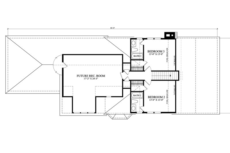 Home Plan - Floor Plan - Upper Floor for Southern House Plan #137-261 - 3 bed, 3.5 bath