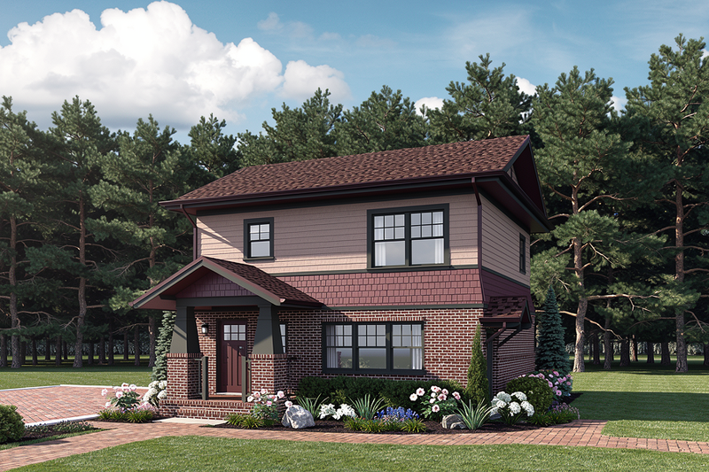 House Blueprint - Craftsman Exterior - Front Elevation Plan #30-372