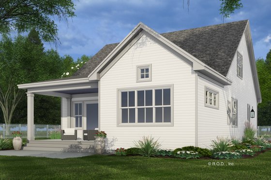 Exterior - Rear Elevation 1 for Farmhouse House Plan #51-1282 - 3 bed, 3.5 bath