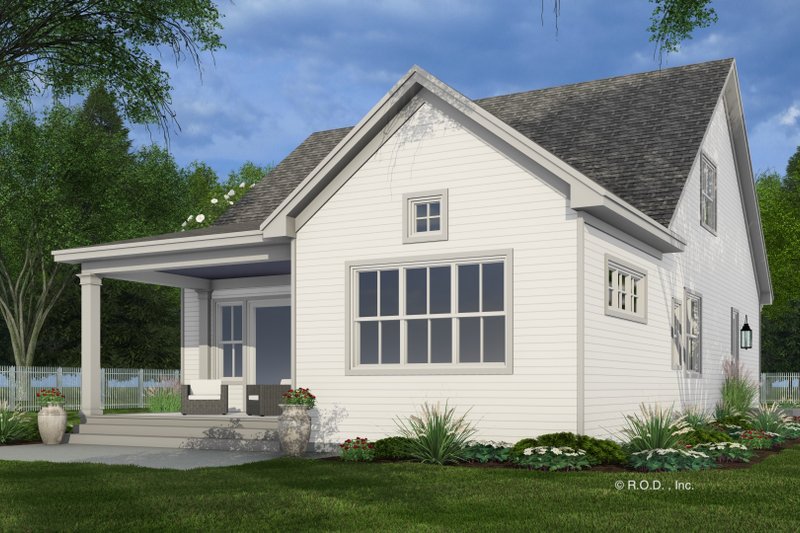 House Blueprint - Exterior - Rear Elevation 1 for Farmhouse House Plan #51-1282 - 3 bed, 3.5 bath