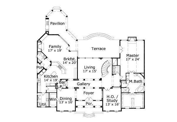 Colonial Floor Plan - Main Floor Plan #411-355