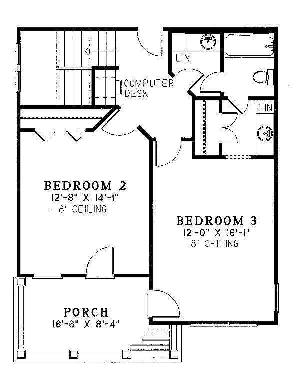 Home Plan - Southern Floor Plan - Upper Floor Plan #17-273