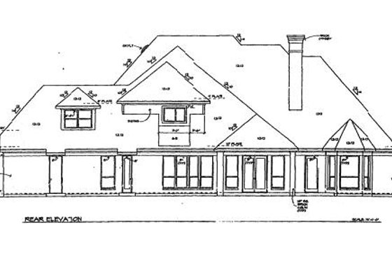 Exterior - Rear Elevation for Mediterranean House Plan #141-212 - 4 bed, 4 bath