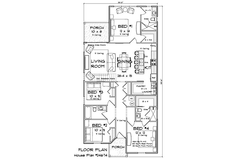 Architectural House Design - Floor Plan - Main Floor for Modern House Plan #513-2466 - 4 bed, 3 bath