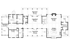 Floor Plan - Main Floor for Beach House Plan #443-19 - 4 bed, 4.5 bath