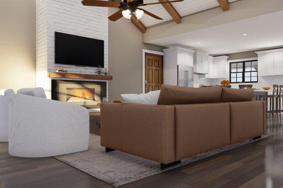 Interior - Family Room for Country House Plan #17-2612 - 3 bed, 2 bath