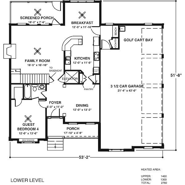 Southern Floor Plan - Main Floor Plan #56-546