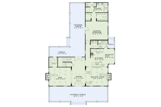 Floor Plan - Main Floor for Farmhouse House Plan #17-2441 - 3 bed, 2.5 bath