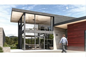 Exterior - Front Elevation 3 for Modern House Plan #498-2 - 2 bed, 3 bath