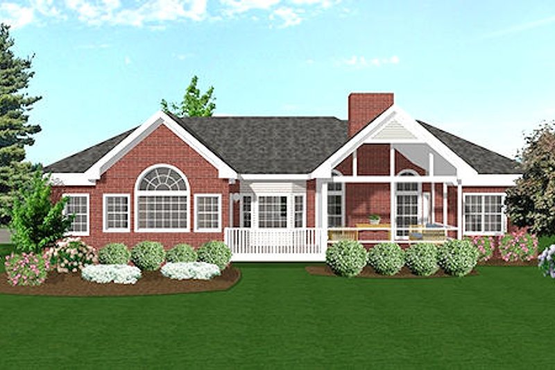 Architectural House Design - Exterior - Rear Elevation for Southern House Plan #56-564 - 3 bed, 2.5 bath