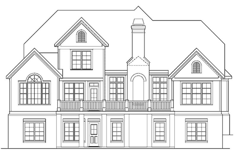 Dream House Plan - Exterior - Rear Elevation for European House Plan #927-20 - 4 bed, 3.5 bath