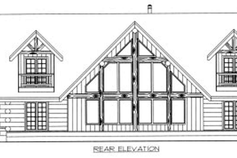 Home Plan - Exterior - Rear Elevation for Log House Plan #117-410 - 3 bed, 3.5 bath