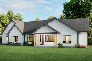 Exterior - Rear Elevation for Farmhouse House Plan #1093-2 - 4 bed, 3 bath