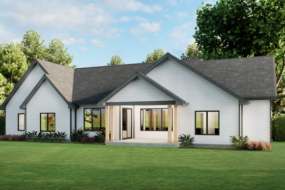 Exterior - Rear Elevation for Farmhouse House Plan #1093-2 - 4 bed, 3 bath