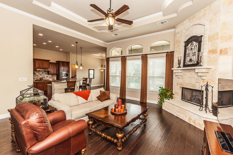 Architectural House Design - Interior - Family Room for European House Plan #80-200 - 4 bed, 4 bath