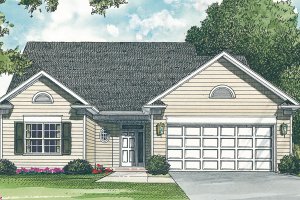 Exterior - Front Elevation 3 for Traditional House Plan #453-62 - 3 bed, 2 bath
