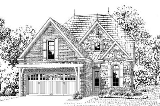 Exterior - Front Elevation for European House Plan #424-136 - 4 bed, 3 bath