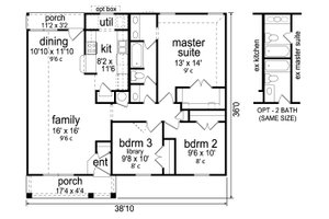 Floor Plan - Main Floor for Craftsman House Plan #84-582 - 3 bed, 1 bath
