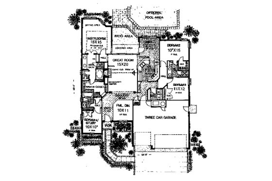 Floor Plan - Main Floor for Traditional House Plan #310-933 - 4 bed, 3 bath