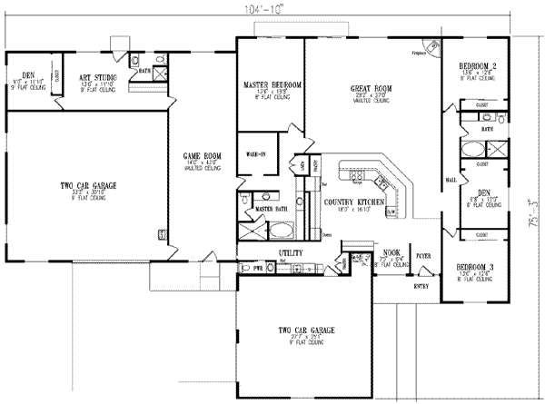 Dream House Plan - Adobe / Southwestern Floor Plan - Main Floor Plan #1-888
