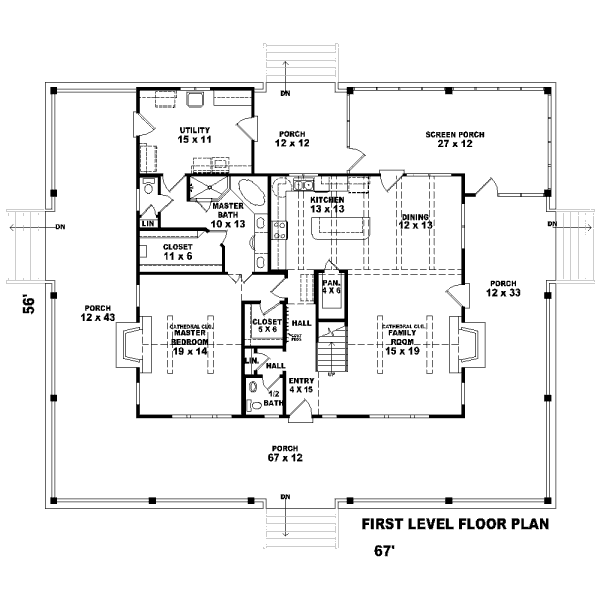 Country Floor Plan - Main Floor Plan #81-13908