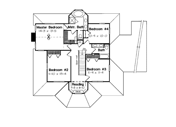 Victorian Floor Plan - Upper Floor Plan #312-616