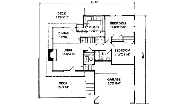 Contemporary Floor Plan - Main Floor Plan #116-107