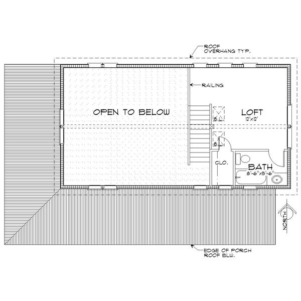 Cabin Floor Plan - Upper Floor Plan #452-3