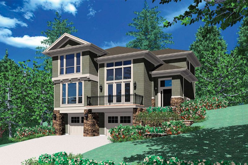 Home Plan - Contemporary Exterior - Front Elevation Plan #48-156