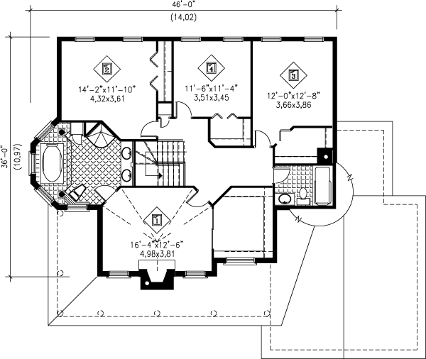 Country Floor Plan - Upper Floor Plan #25-2120