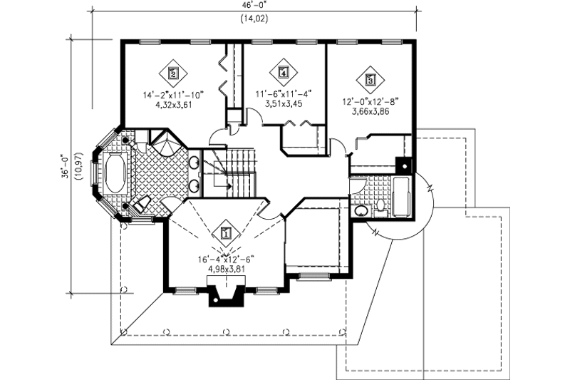 House Plan Design - Floor Plan - Upper Floor for Country House Plan #25-2120 - 4 bed, 2.5 bath
