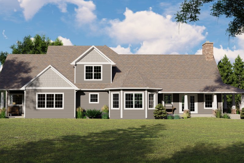 House Design - Exterior - Rear Elevation for Cottage House Plan #1064-67 - 4 bed, 2.5 bath