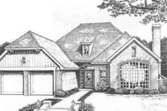 Exterior - Front Elevation for European House Plan #310-484 - 2 bed, 2 bath