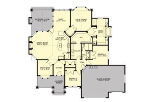 Floor Plan - Main Floor for Craftsman House Plan #132-231 - 3 bed, 2 bath