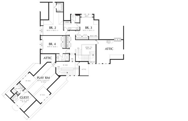 Home Plan - Upper Level Floor Plan - 5200 square foot Craftsman Home