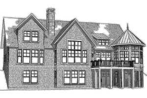 Exterior - Rear Elevation 1 for Traditional House Plan #901-137 - 3 bed, 3.5 bath