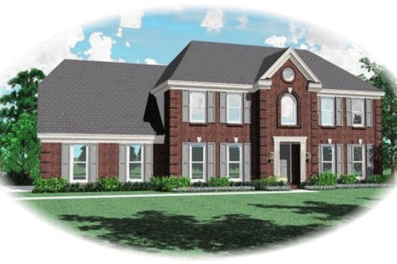 Exterior - Front Elevation for Colonial House Plan #81-13649 - 4 bed, 3.5 bath