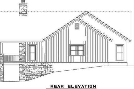 Exterior - Rear Elevation for Craftsman House Plan #17-2399 - 3 bed, 2.5 bath