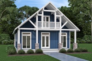 Cottage Exterior - Front Elevation Plan #45-619