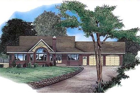 Exterior - Front Elevation for Traditional House Plan #409-1116 - 3 bed, 2 bath