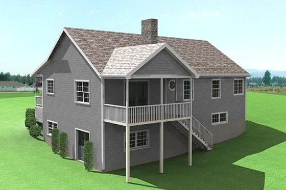 Exterior - Rear Elevation for Country House Plan #75-116 - 2 bed, 2 bath