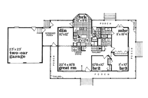 Floor Plan - Main Floor for Country House Plan #47-186 - 3 bed, 2 bath