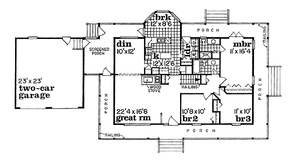 Country Floor Plan - Main Floor Plan #47-186