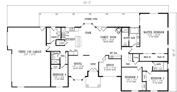 Adobe / Southwestern Floor Plan - Main Floor Plan #1-567