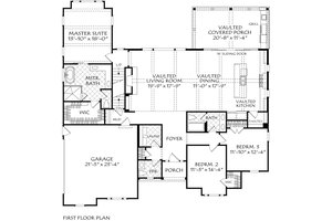 Floor Plan - Main Floor for Farmhouse House Plan #927-1014 - 3 bed, 2.5 bath