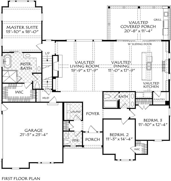 Architectural House Design - Farmhouse Floor Plan - Main Floor Plan #927-1014