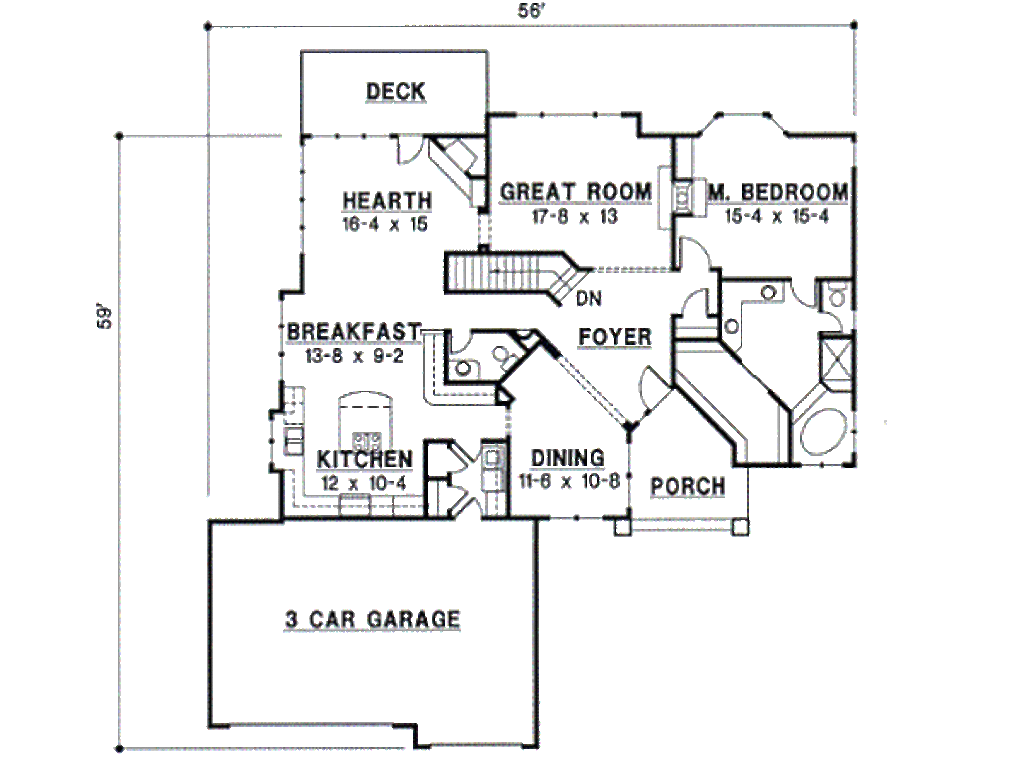 European Style House Plan - 3 Beds 2.5 Baths 3107 Sq/Ft Plan #67-359 ...