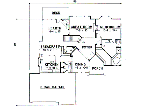 European Floor Plan - Main Floor Plan #67-359